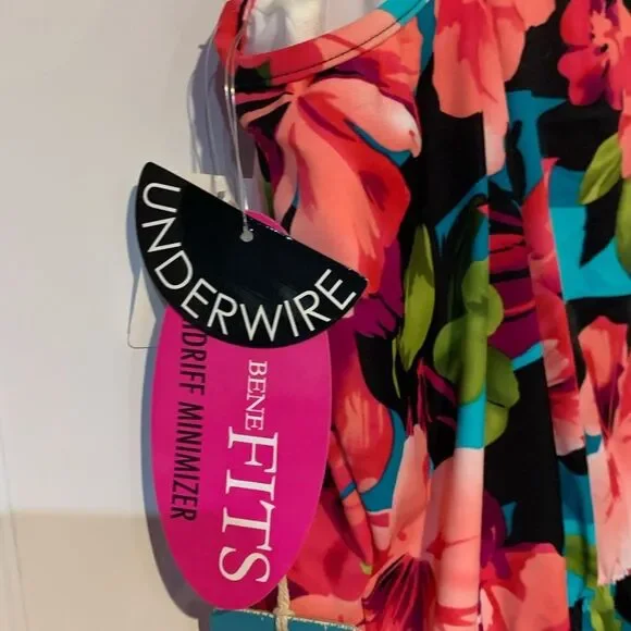 Caribbean Joe Floral Women’s Takini Two Piece Swimsuit NWT - Picture 8 of 10